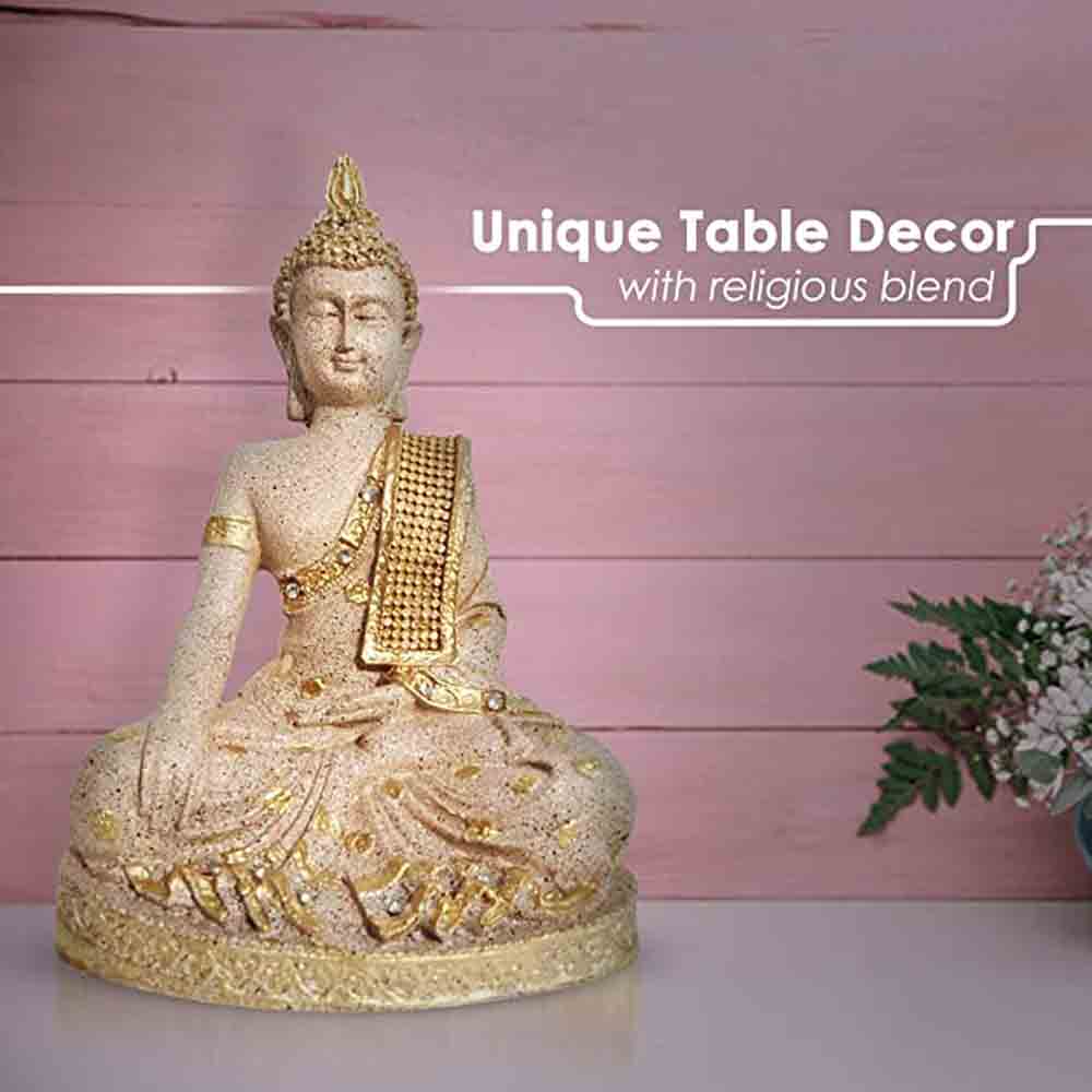 Bhumi Sparsh Mudra Buddha Statue Stone Finish